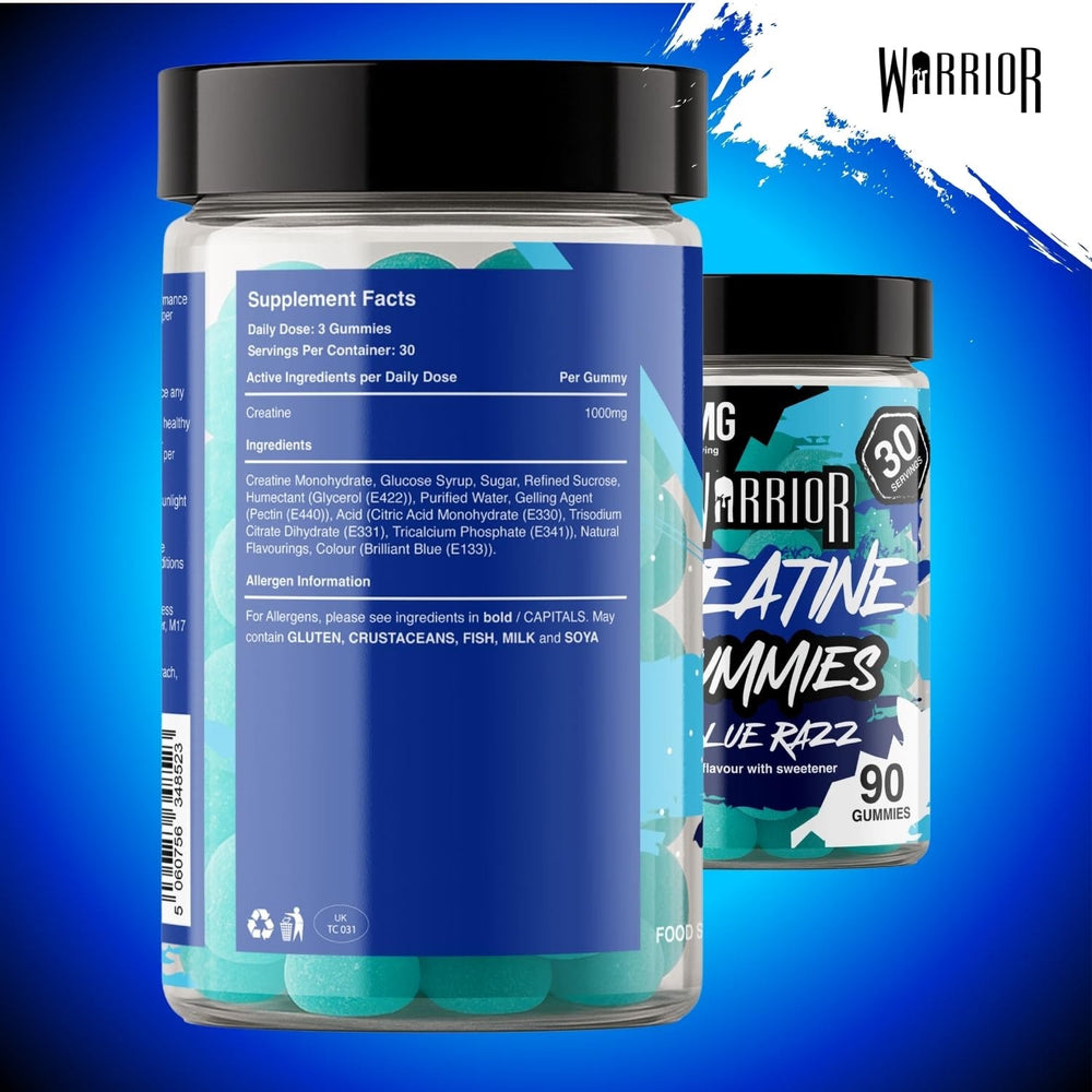 Warrior Creatine Monohydrate Gummies Sugar Free & Vegan 90 Gummies