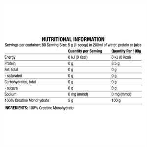 Chaos Crew 100% Pure Creatine Monohydrate Powder Unflavoured 400g