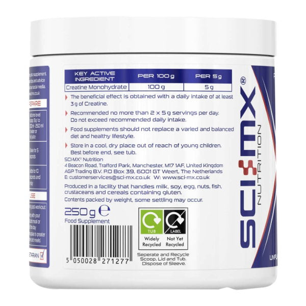 Sci-MX 100% Micro Instantised Creatine Monohydrate Powder Sugar-Free 250g