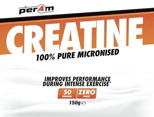 Per4m Pure Micronised Creatine Monohydrate Powder Sugar & Gluten-Free 150g, 400g