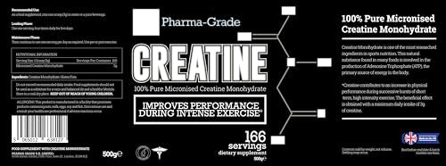 Pharma-Grade Pure Micronised Creatine Powder Sugar & Gluten-Free  500g