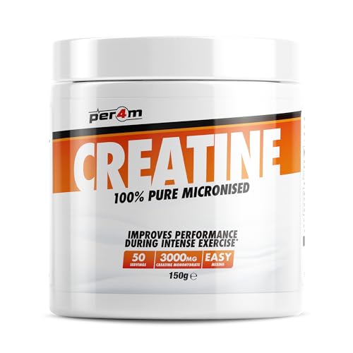 Per4m Pure Micronised Creatine Monohydrate Powder Sugar & Gluten-Free 150g, 400g