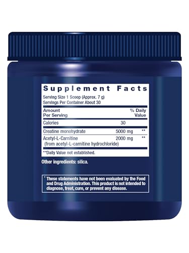 Life Extension Creatine Acetyl-L-Carnitine Energy Plus Powder 233g 30 Servings