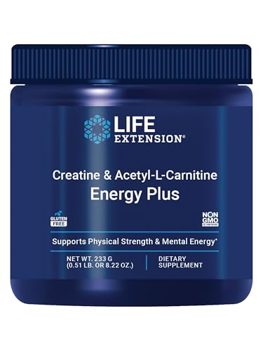 Life Extension Creatine Acetyl-L-Carnitine Energy Plus Powder 233g 30 Servings