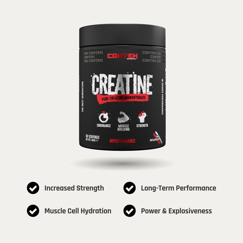 Conteh Sports Micronised Creatine Monohydrate Powder Unflavoured 400g