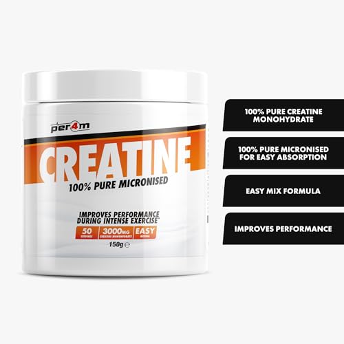 Per4m Pure Micronised Creatine Monohydrate Powder Sugar & Gluten-Free 150g, 400g