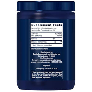 Life Extension Pure Creatine Monohydrate Powder Unflavored  300g / 60 Servings