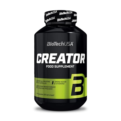 BioTechUSA Creator Creatine Amino acid Vitamins Supplements 120 Capsules 20 Servings