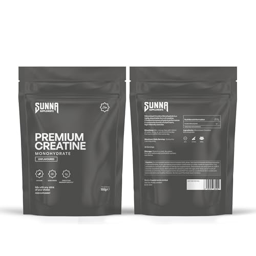 Sunna Supplements Premium Micronised Creatine Monohydrate Powder 150g