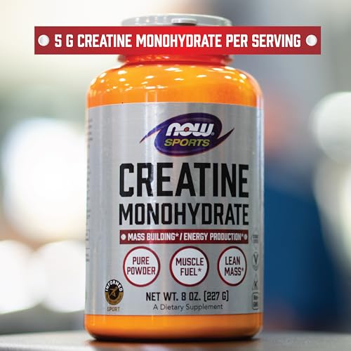 NOW Sports Micronised Pure Creatine Monohydrate Powder Additive-Free & Vegan