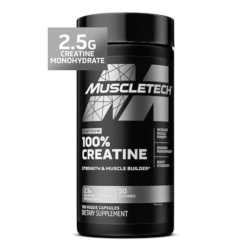 MuscleTech Platinum Creapure Creatine Monohydrate Capsules 100 Caps 50 Servings