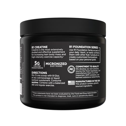 Rule 1 Creatine Powder Pure Micronised Creatine Monohydrate 30/60 Servings