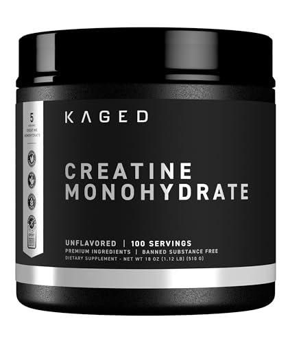 Kaged Pure Micronised Creatine Monohydrate Powder Unflavoured 100 Servings 500g