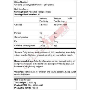 Olimp Nutrition Creatine Monohydrate Powder 250g, 550g