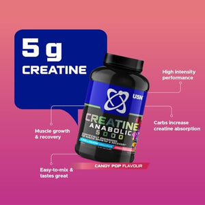 USN Creatine Anabolic Powder Flavoured Creatine BCAAs & Carbs  900g