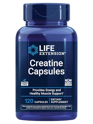 Life Extension Creatine Monohydrate Capsules Non-GMO & Gluten-Free 120 Capsules