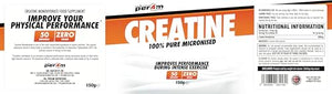 Per4m Pure Micronised Creatine Monohydrate Powder Sugar & Gluten-Free 150g, 400g