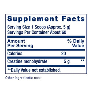 Life Extension Pure Creatine Monohydrate Powder Unflavored  300g / 60 Servings