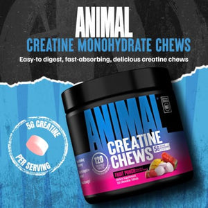 Animal Creatine Chews 5g Monohydrate + AstraGin 120 Chewable Tablets