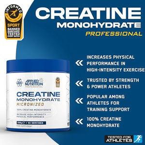 Applied Nutrition Micronised Creatine Monohydrate Powder Unflavoured 250g 500g