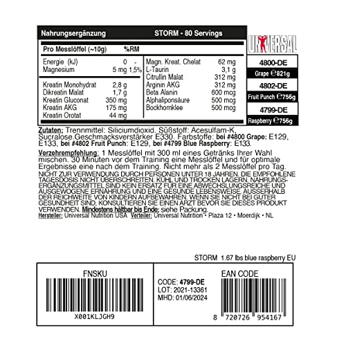 Universal Nutrition Storm Powder Creatine Matrix 752g / 80 Servings
