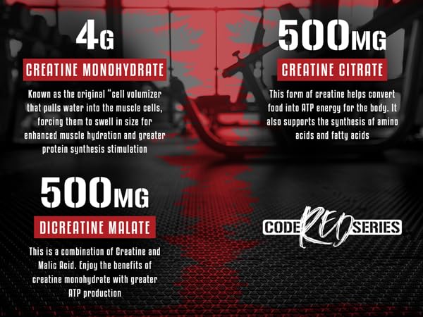 5% Nutrition Code Red Flavoured 3-Form Creatine Powder 124g 20 serving