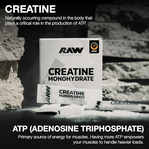 RAW Creatine Monohydrate To-Go Stick Packs – Unflavoured 30 Sticks 5g Per Serving