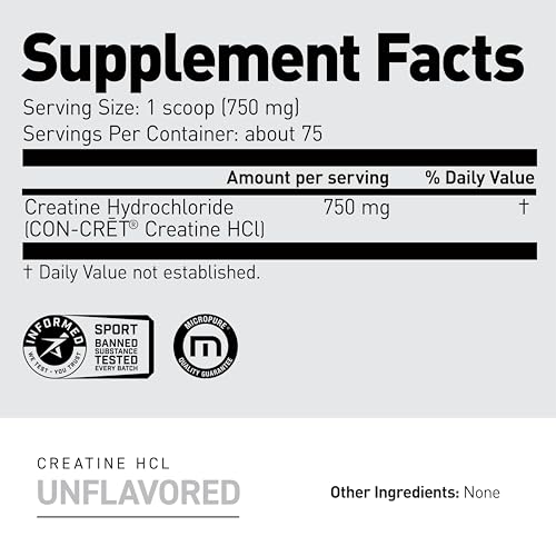 Kaged Patented Creatine HCl Powder Unflavoured 75 Servings