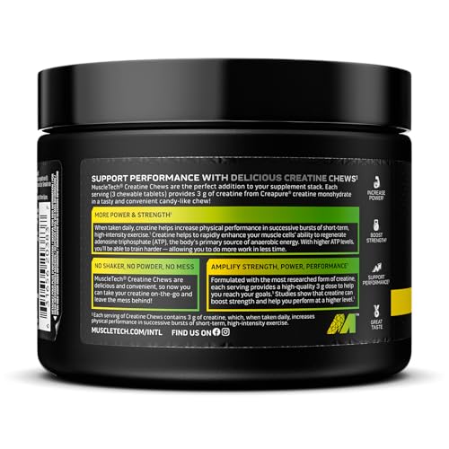 MuscleTech Creapure Creatine Chews Citrus Burst 90 Tablets 30 Servings