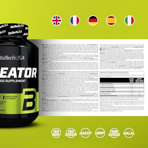 BioTechUSA Creator Creatine Amino acid Vitamins Supplements 120 Capsules 20 Servings