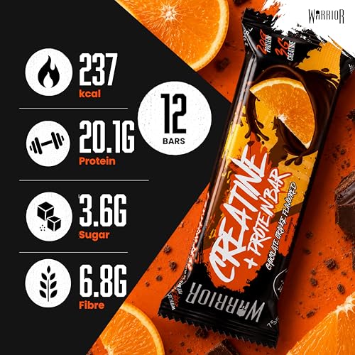 Warrior RAW Plus Creatine Protein Bars Oat Flapjack 20g Protein, 3g Creatine  12 x 75g