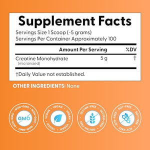 Doctor's Best Pure Micronised Creatine Monohydrate Powder 500g 100 Servings