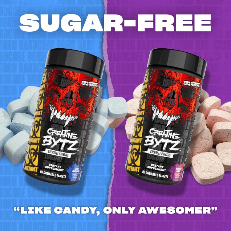 Mutant Creatine Bytz Pure Monohydrate Chewable Tablets Flavoured 80 Tablets
