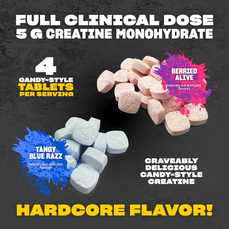 Mutant Creatine Bytz Pure Monohydrate Chewable Tablets Flavoured 80 Tablets