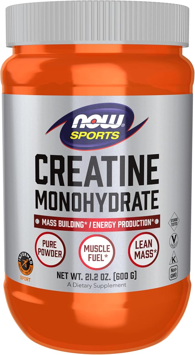 NOW Sports Micronised Pure Creatine Monohydrate Powder Additive-Free & Vegan