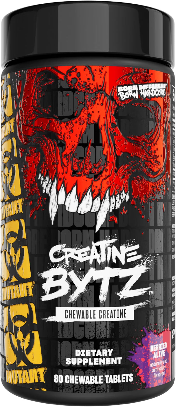 Mutant Creatine Bytz Pure Monohydrate Chewable Tablets Flavoured 80 Tablets
