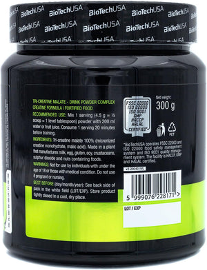 BioTechUSA Tri Creatine Malate 300g Complex Creatine Formula 5000mg 60 Servings