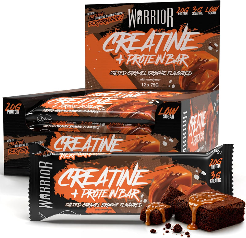 Warrior RAW Plus Creatine Protein Bars Oat Flapjack 20g Protein, 3g Creatine  12 x 75g
