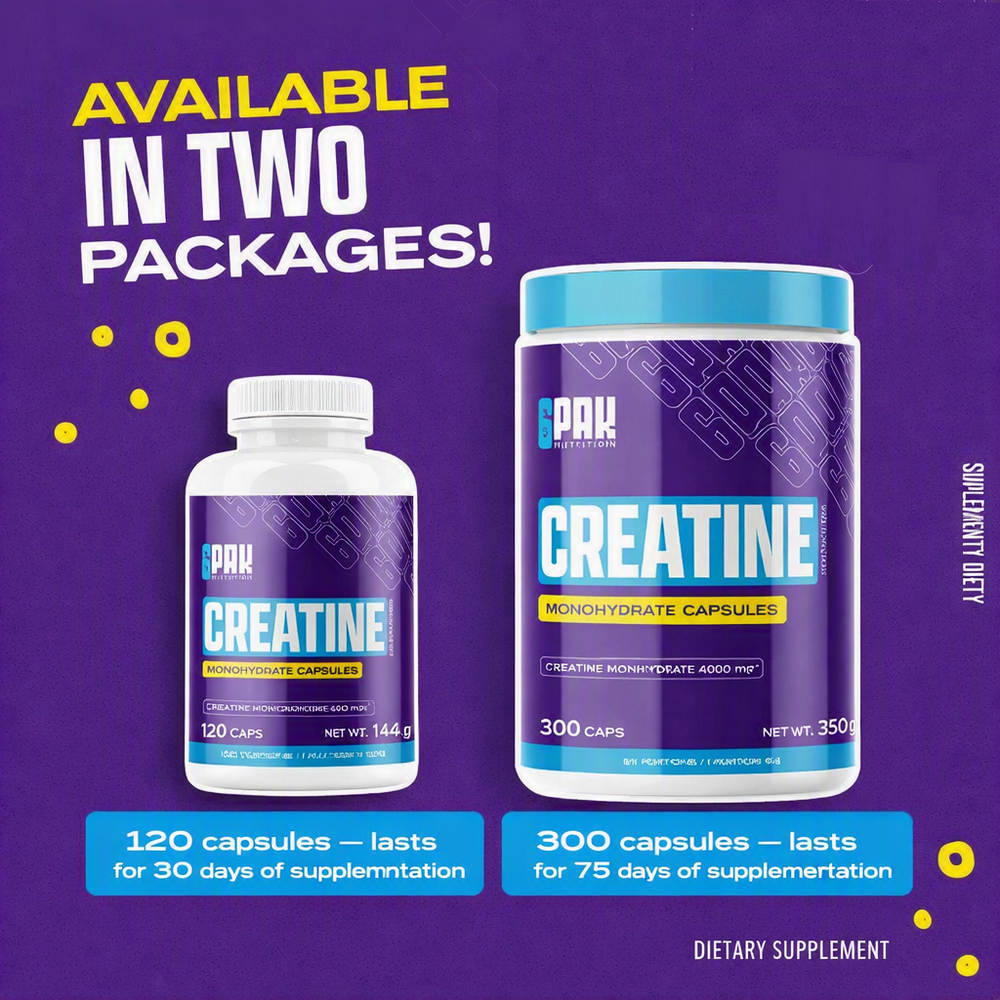 6PAK Nutrition Pure Creatine Monohydrate 144g 120 Capsules