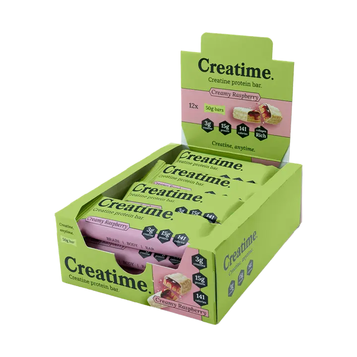 Creatime Creatine Protein Bars Snack with Low Sugar 3g Creatine & 15g Protein 12 Bars