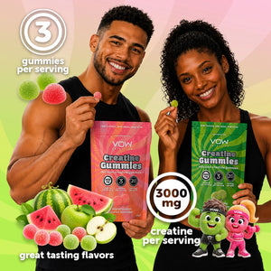 VOW Nutrition Creatine Gummies Flavoured 3000mg Daily Dose 60 Gummies