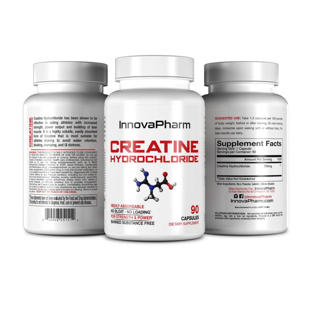 InnovaPharm Creatine Hydrochloride HCL 750mg 90 Capsules