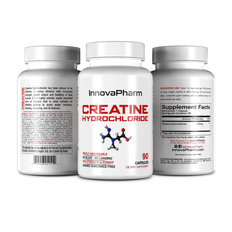 InnovaPharm Creatine Hydrochloride HCL 750mg 90 Capsules