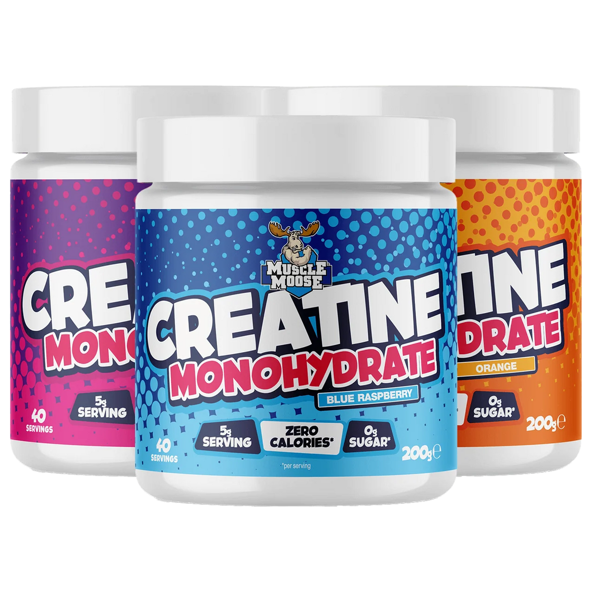 Muscle Moose Flavoured Creatine Monohydrate Powder 4g Creatine Delicious Flavours 200g