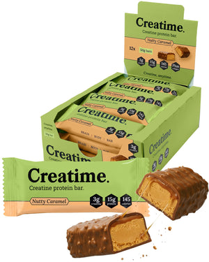 Creatime Creatine Protein Bars Snack with Low Sugar 3g Creatine & 15g Protein 12 Bars