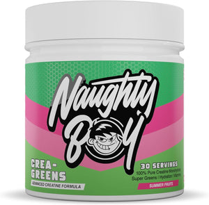 Naughty Boy Crea-Greens Powder Creatine, Super Greens & Electrolytes 270g 30 Servings