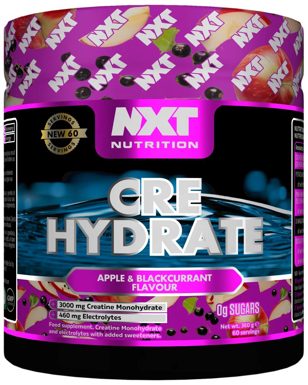 NXT Nutrition CRE Hydrate Powder Creatine Monohydrate & Electrolytes 180g, 360g