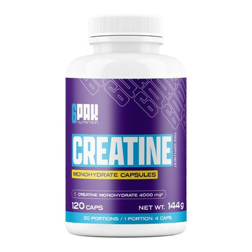 6PAK Nutrition Pure Creatine Monohydrate 144g 120 Capsules