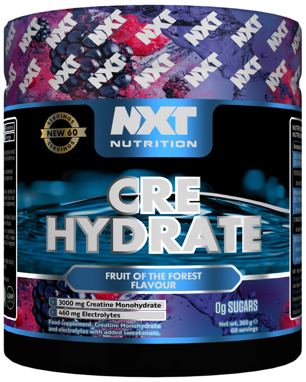 NXT Nutrition CRE Hydrate Powder Creatine Monohydrate & Electrolytes 180g, 360g