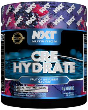 NXT Nutrition CRE Hydrate Powder Creatine Monohydrate & Electrolytes 180g, 360g